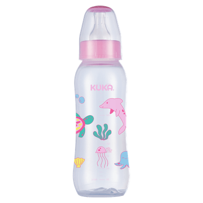 Mamadeira Infantil Natural Color Bicouniversal N02 250ml Bico Silicone Kuka Sem BPA